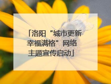 洛阳“城市更新 幸福满格”网络主题宣传启动