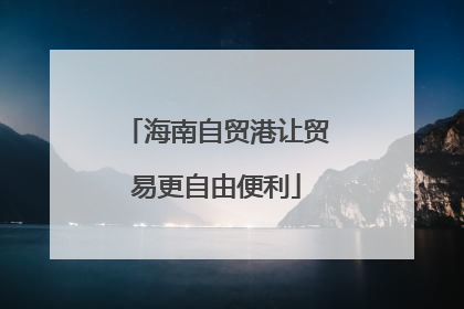 海南自贸港让贸易更自由便利