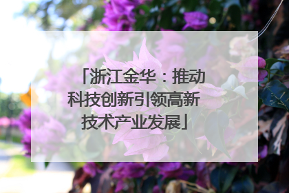 浙江金华：推动科技创新引领高新技术产业发展