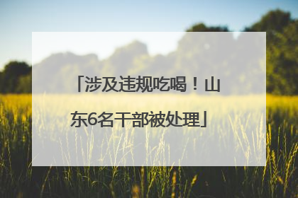 涉及违规吃喝！山东6名干部被处理