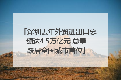 深圳去年外贸进出口总额达4.5万亿元 总量跃居全国城市首位