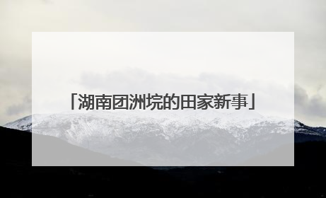湖南团洲垸的田家新事