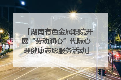 湖南有色金属职院开展“劳动润心”代际心理健康志愿服务活动