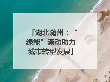 湖北随州：“绿能”涌动助力城市转型发展