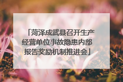 菏泽成武县召开生产经营单位事故隐患内部报告奖励机制推进会