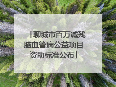 聊城市百万减残脑血管病公益项目资助标准公布