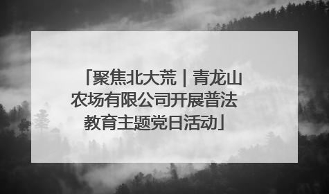 聚焦北大荒｜青龙山农场有限公司开展普法教育主题党日活动