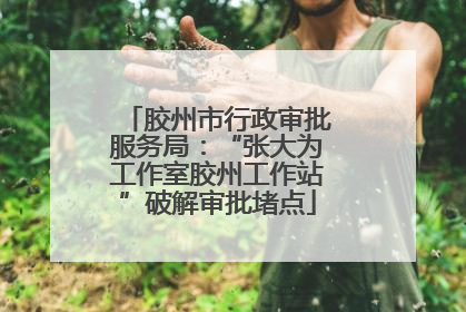 胶州市行政审批服务局：“张大为工作室胶州工作站”破解审批堵点
