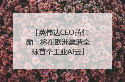 英伟达CEO黄仁勋：将在欧洲建造全球首个工业AI云