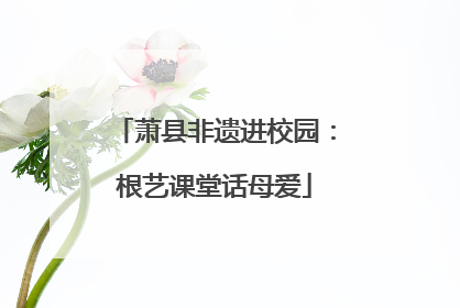 萧县非遗进校园：根艺课堂话母爱