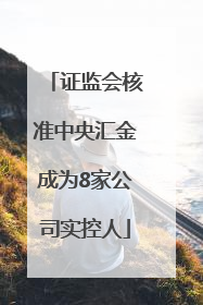 证监会核准中央汇金成为8家公司实控人