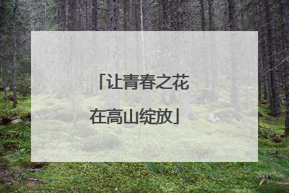 让青春之花在高山绽放