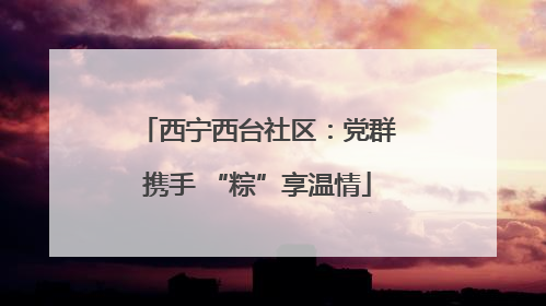 西宁西台社区：党群携手 “粽”享温情