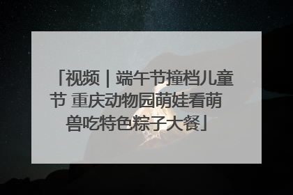 视频｜端午节撞档儿童节 重庆动物园萌娃看萌兽吃特色粽子大餐