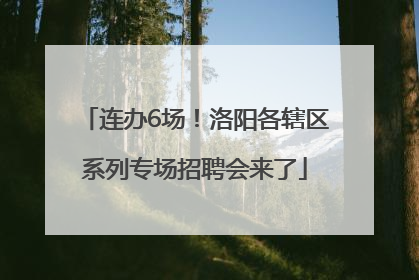 连办6场！洛阳各辖区系列专场招聘会来了