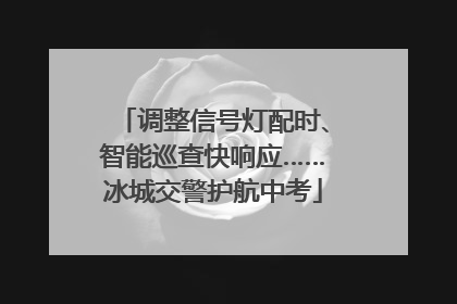 调整信号灯配时、智能巡查快响应……冰城交警护航中考