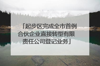 起步区完成全市首例合伙企业直接转型有限责任公司登记业务