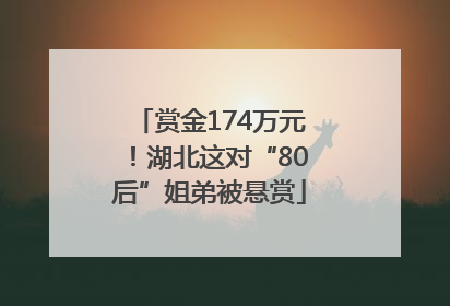 赏金174万元！湖北这对“80后”姐弟被悬赏