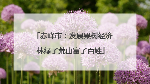 赤峰市：发展果树经济林绿了荒山富了百姓