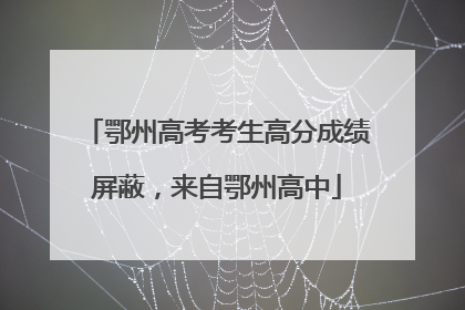 鄂州高考考生高分成绩屏蔽，来自鄂州高中