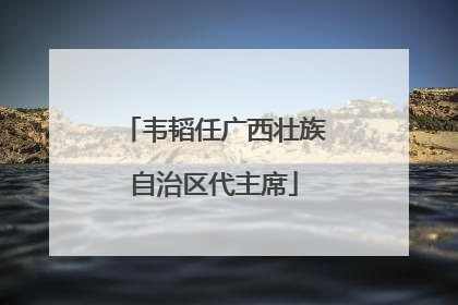 韦韬任广西壮族自治区代主席
