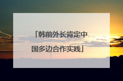 韩前外长肯定中国多边合作实践