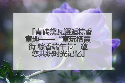 青砖黛瓦邂逅粽香童趣——“童玩栖霞街 粽香端午节”邀您共织时光记忆