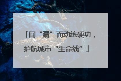 闻“漏”而动练硬功，护航城市“生命线”
