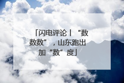 闪电评论丨“数数数”，山东跑出加“数”度