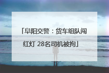 阜阳交警：货车组队闯红灯 28名司机被拘