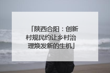 陕西合阳：创新村规民约让乡村治理焕发新的生机