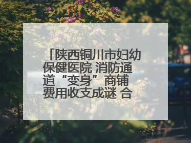陕西铜川市妇幼保健医院 消防通道“变身”商铺 费用收支成谜 合同条款疑云重重