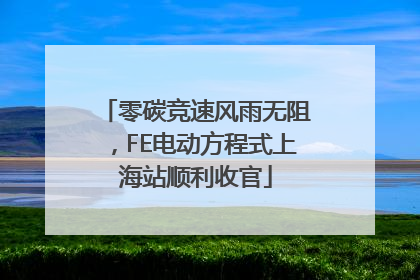 零碳竞速风雨无阻，FE电动方程式上海站顺利收官