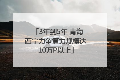 3年到5年 青海西宁力争算力规模达10万P以上