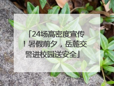 24场高密度宣传！暑假前夕，岳麓交警进校园送安全