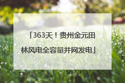 363天！贵州金元田林风电全容量并网发电