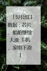 5月出口数据：芯片、船舶继续大涨 手机、家电下滑