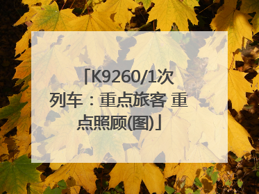 K9260/1次列车：重点旅客 重点照顾(图)